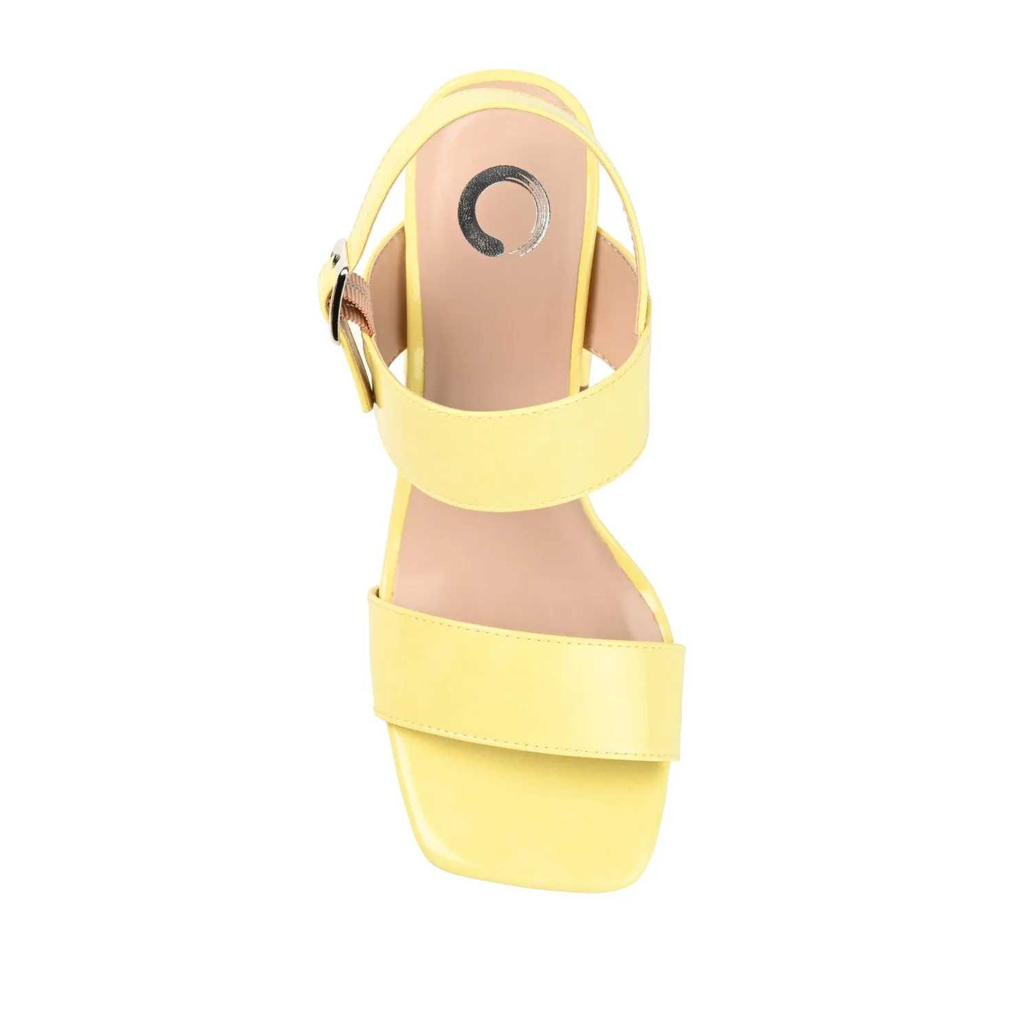 ADRAS STRAPPY BLOCK HEELS IN PATENT