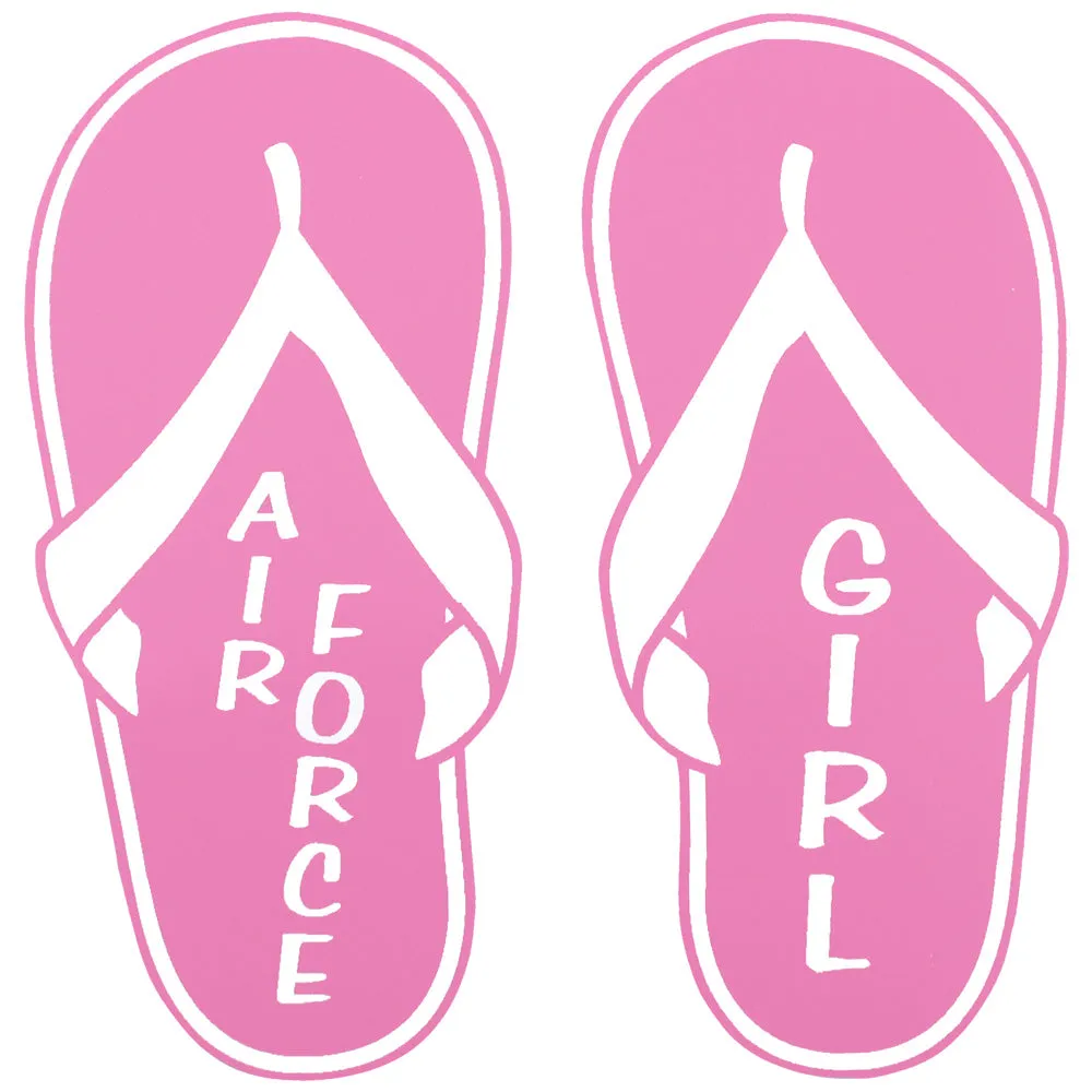 Air Force Girl Pink Flip Flops 4" Vinyl Transfer
