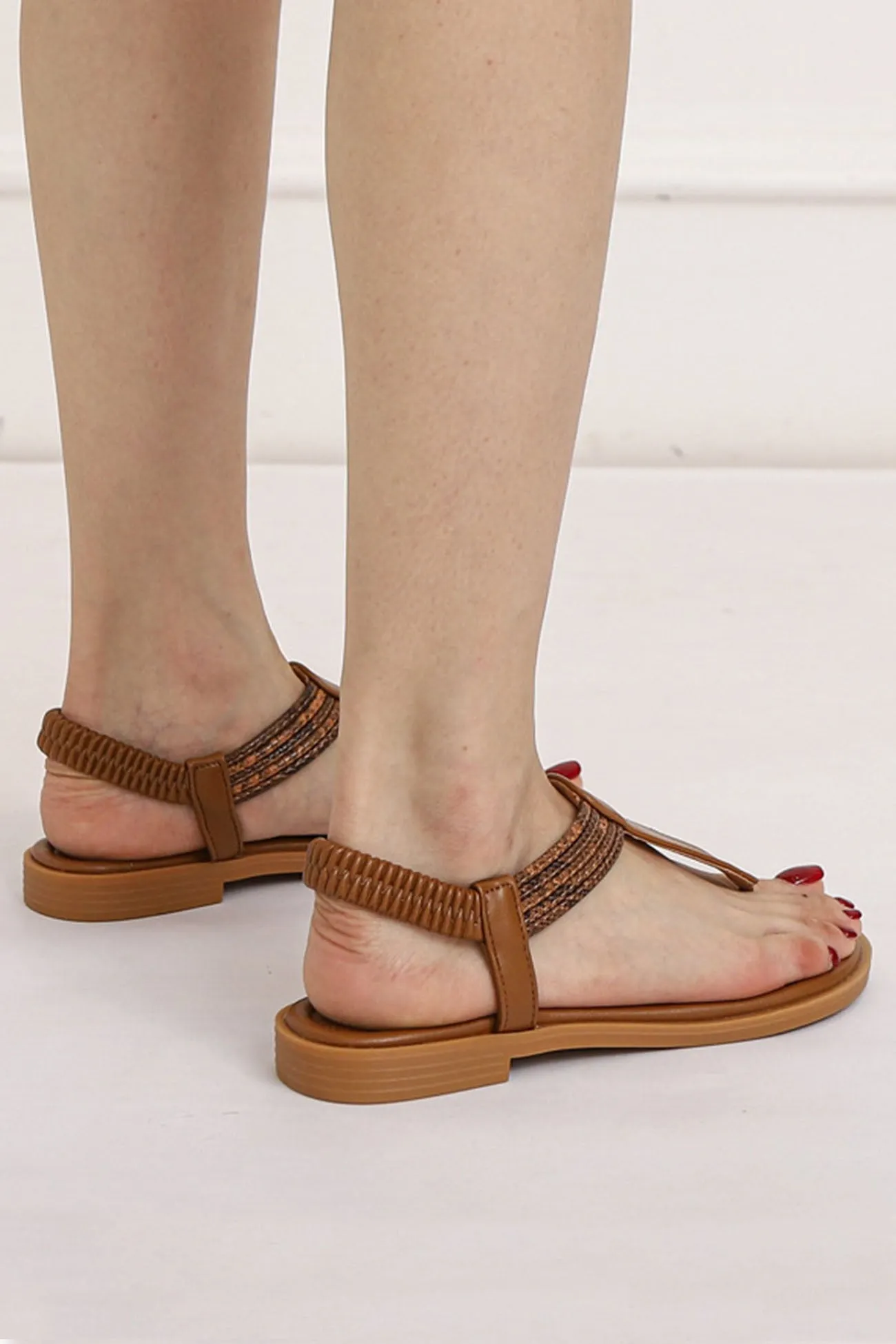 Amozae-Bohemia Peep Toe Thong Sandals