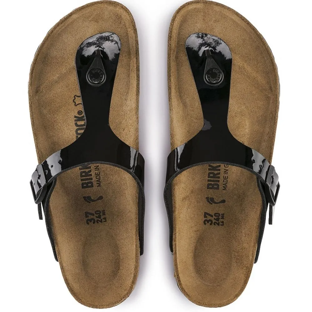 Birkenstock Women's Gizeh Birko-Flor Patent in Black