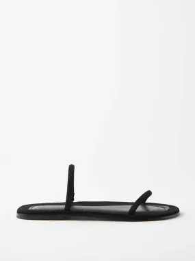 Black suede strap sandals