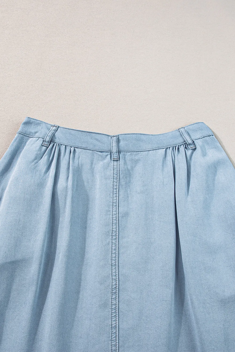 Button Detail Midi Skirt