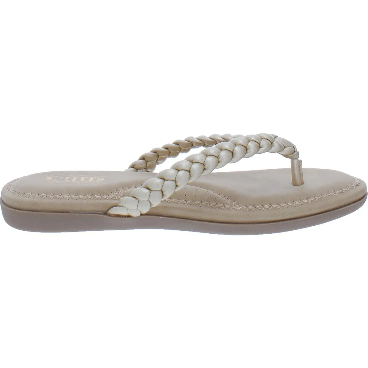 Cliffs by White Mountain Womens Freedom  Braided Slip On Thong Sandals