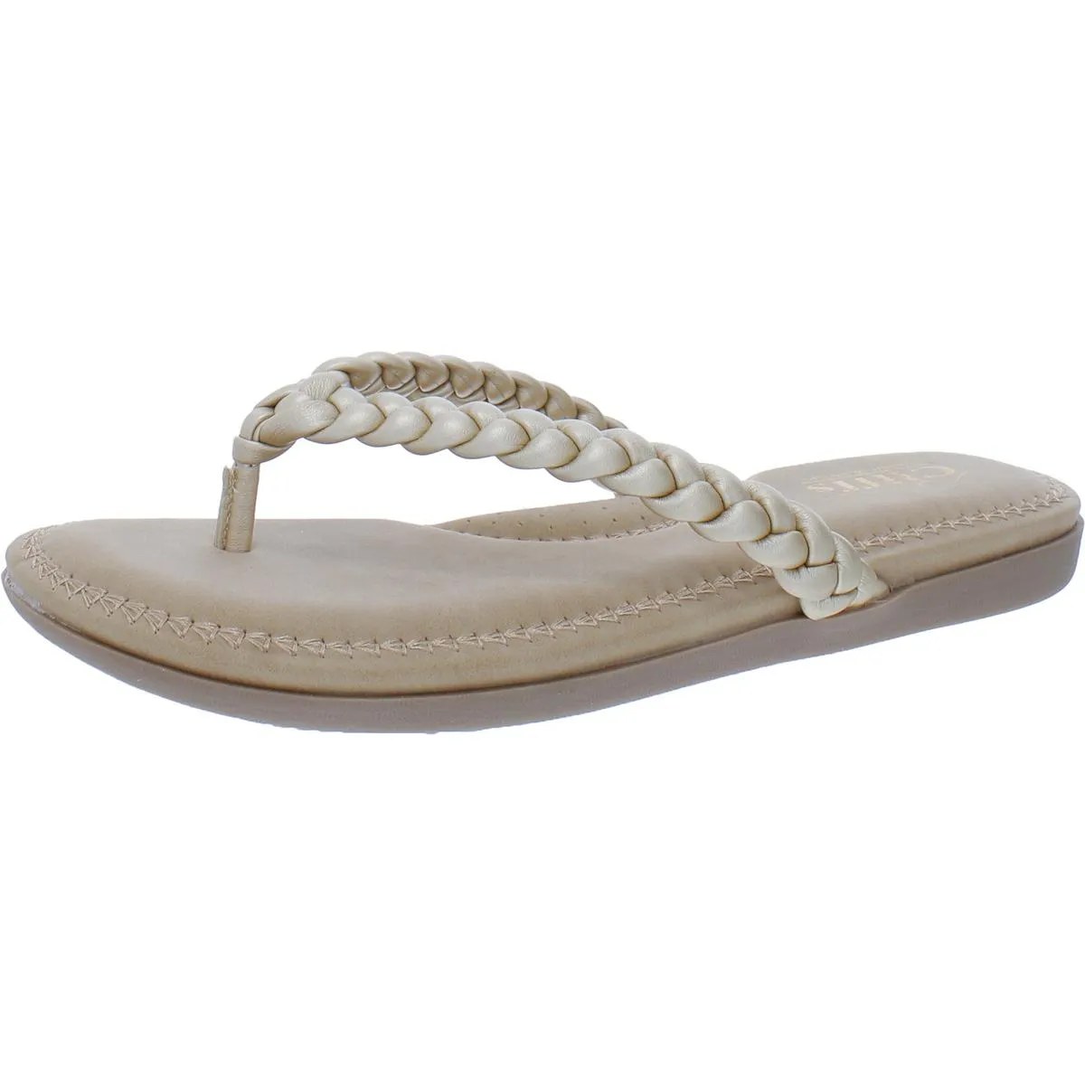 Cliffs by White Mountain Womens Freedom  Braided Slip On Thong Sandals