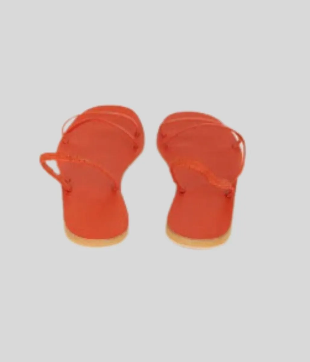 Coral Leather Strap Sandal