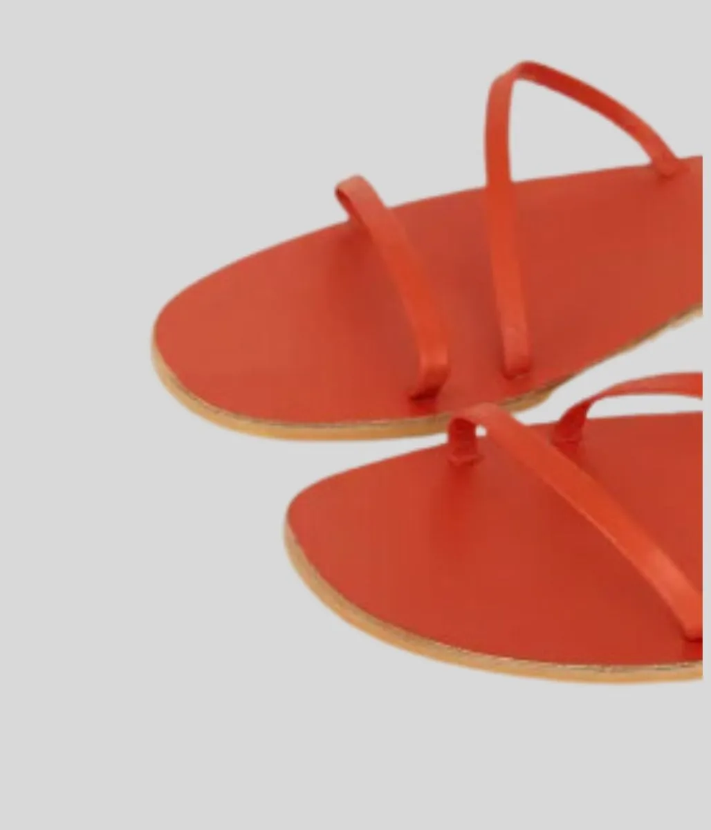 Coral Leather Strap Sandal
