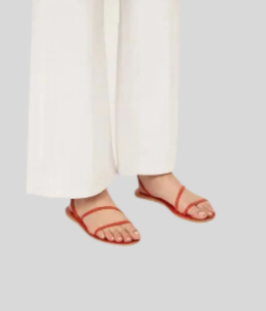 Coral Leather Strap Sandal