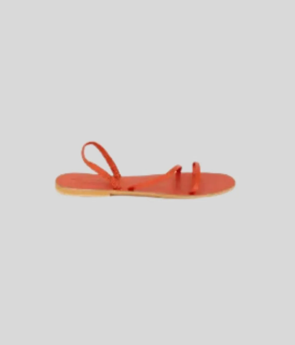 Coral Leather Strap Sandal