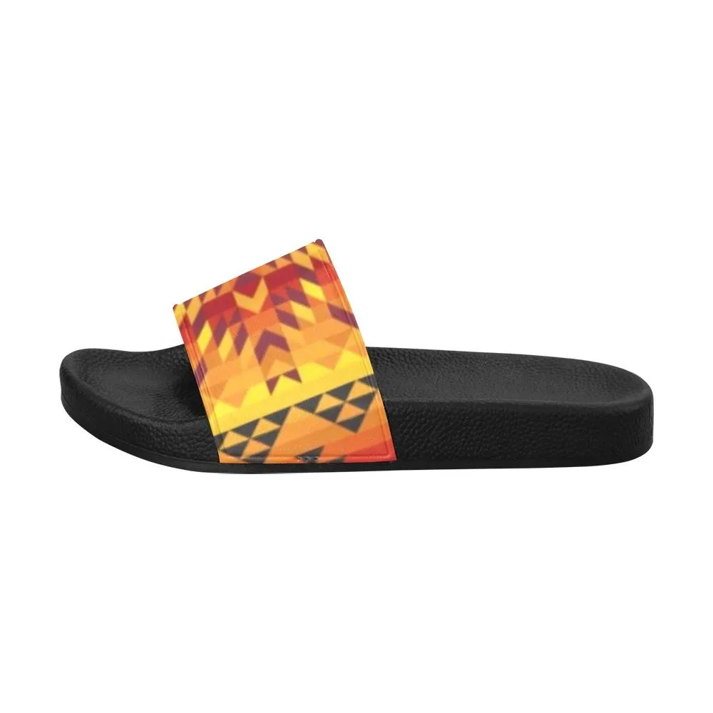 Desert Geo Yellow Red Men's Slide Sandals