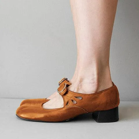 elveswallet Mary Janes Summer Low Heel Vintage Shoes