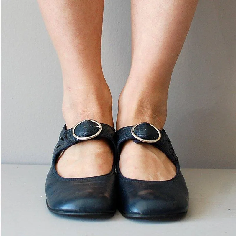 elveswallet Mary Janes Summer Low Heel Vintage Shoes