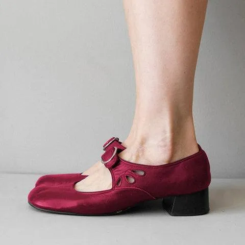 elveswallet Mary Janes Summer Low Heel Vintage Shoes