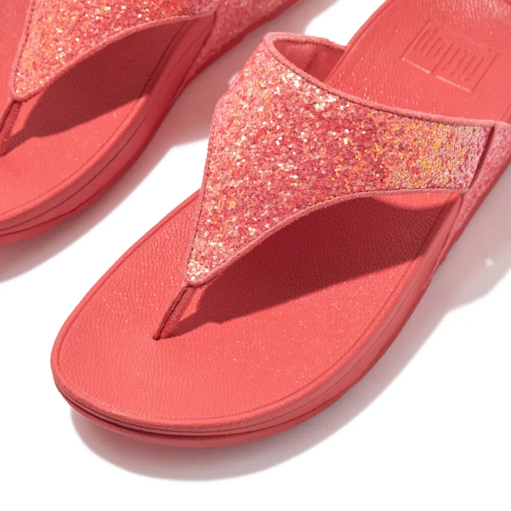 FitFlop X03-B09 Lulu Glitter Ladies Rosy Coral Toe Post Sandals