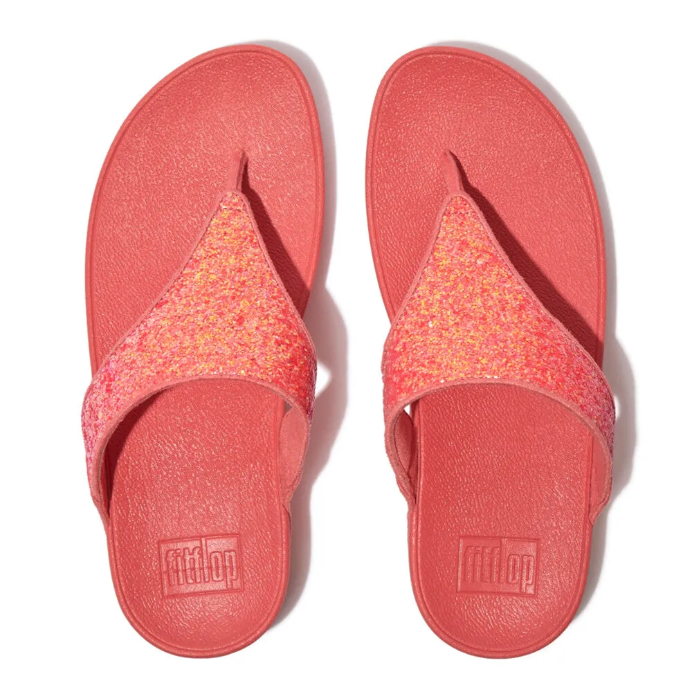 FitFlop X03-B09 Lulu Glitter Ladies Rosy Coral Toe Post Sandals