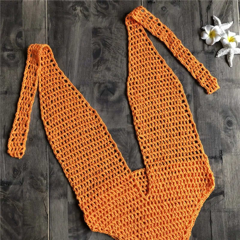 Halter Neck Crochet Bodysuit