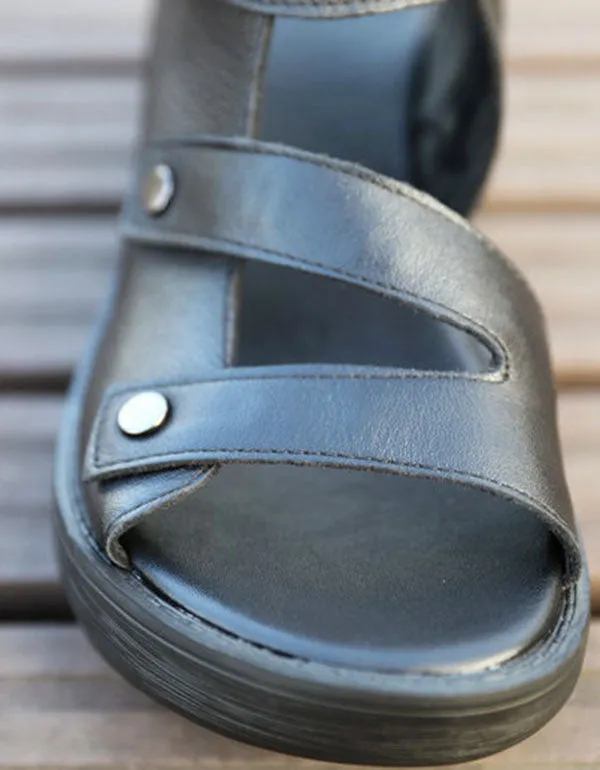 Handmade Women Retro Ankle Strap Sandals