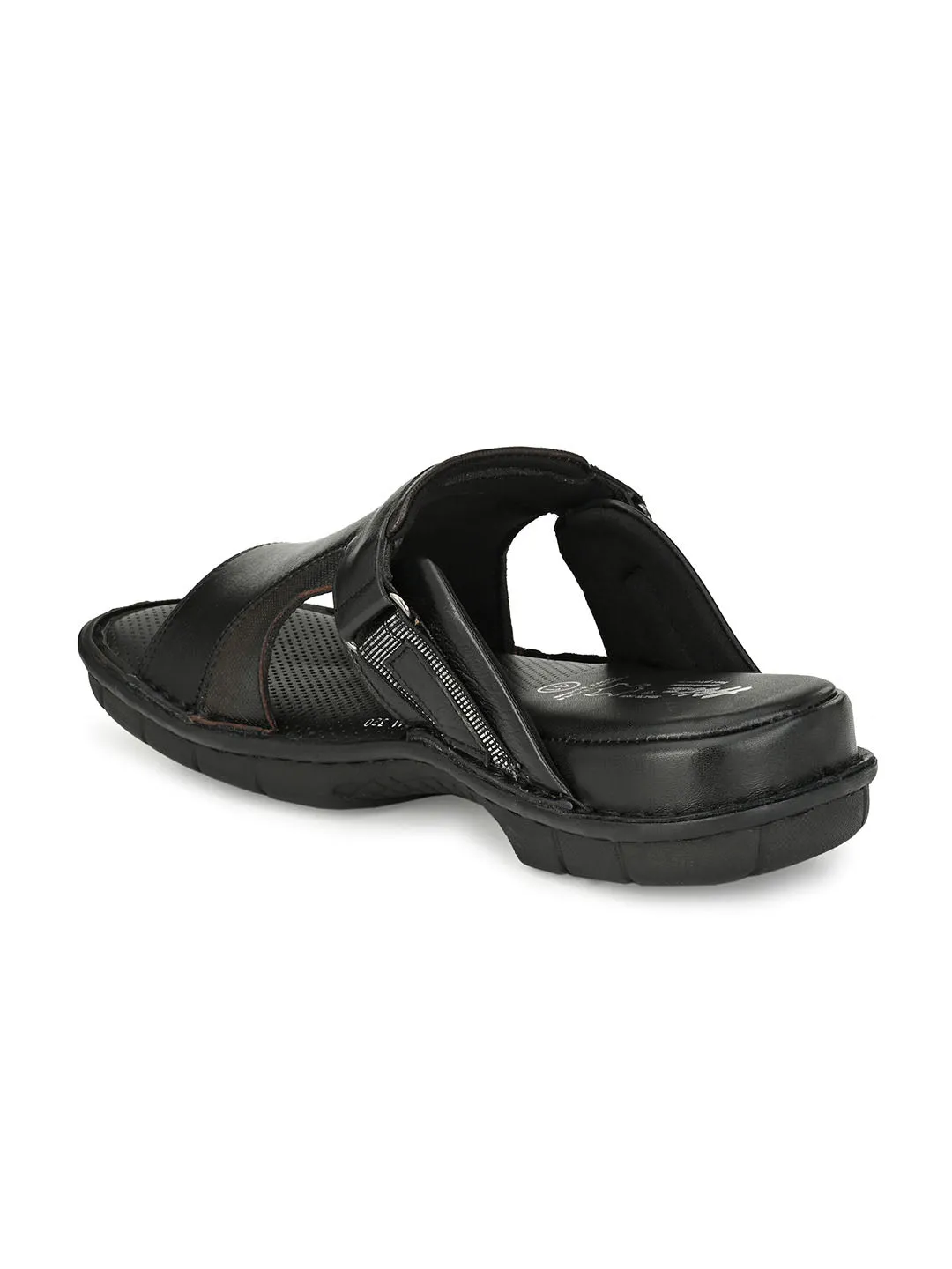HITZ9241 Men's Black Leather Daily Wear Open Slipper