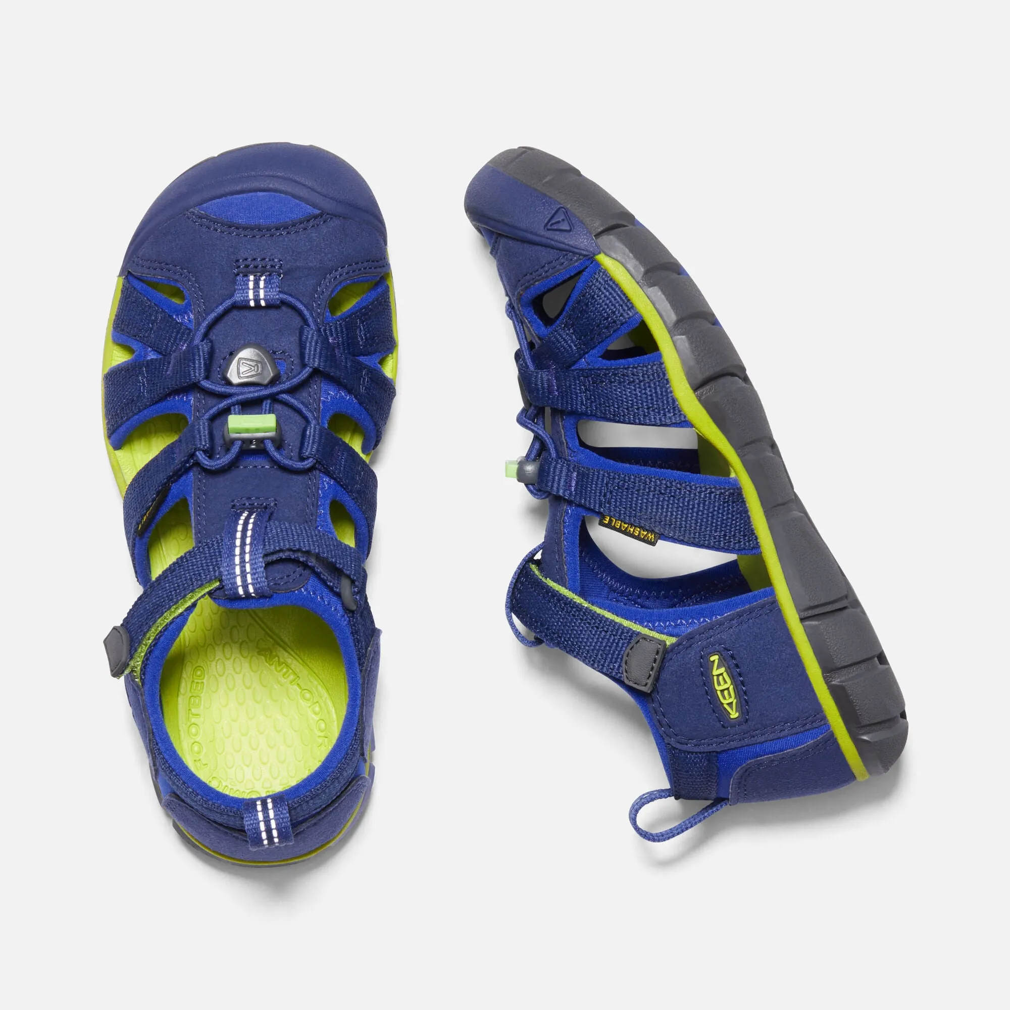 Keen Blue Depths/Chartreuse Seacamp II CNX Children's Sandal
