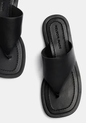 MARI SLIDE BLACK LEATHER