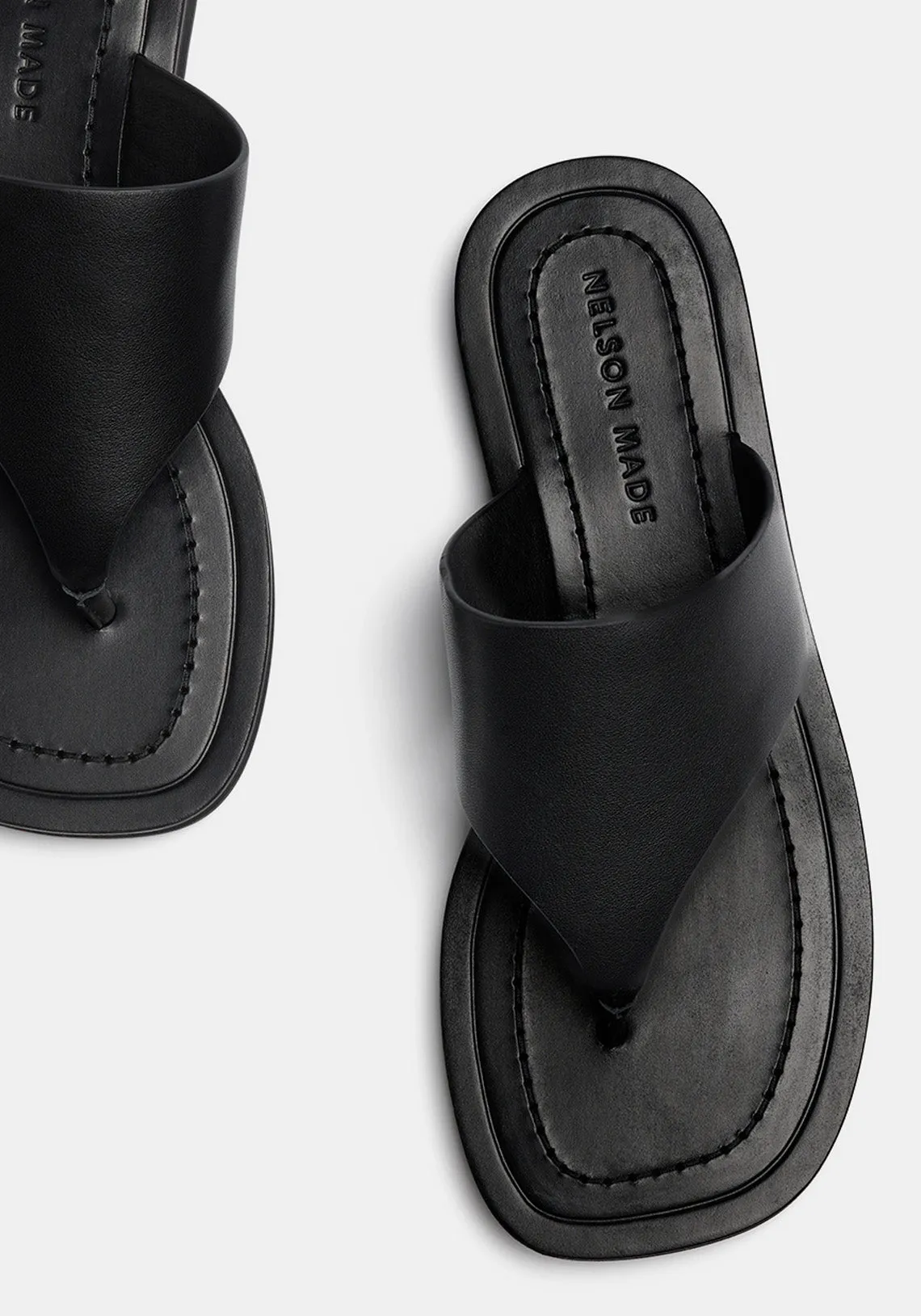 MARI SLIDE BLACK LEATHER