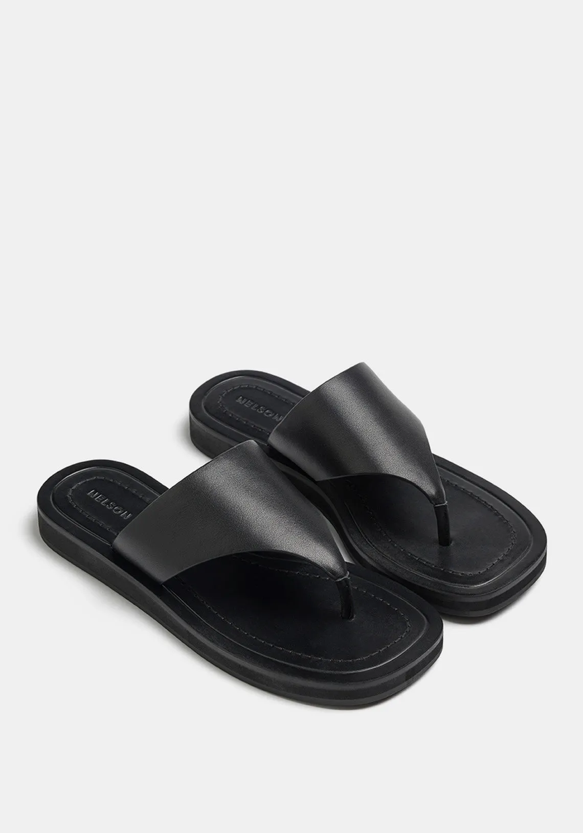 MARI SLIDE BLACK LEATHER