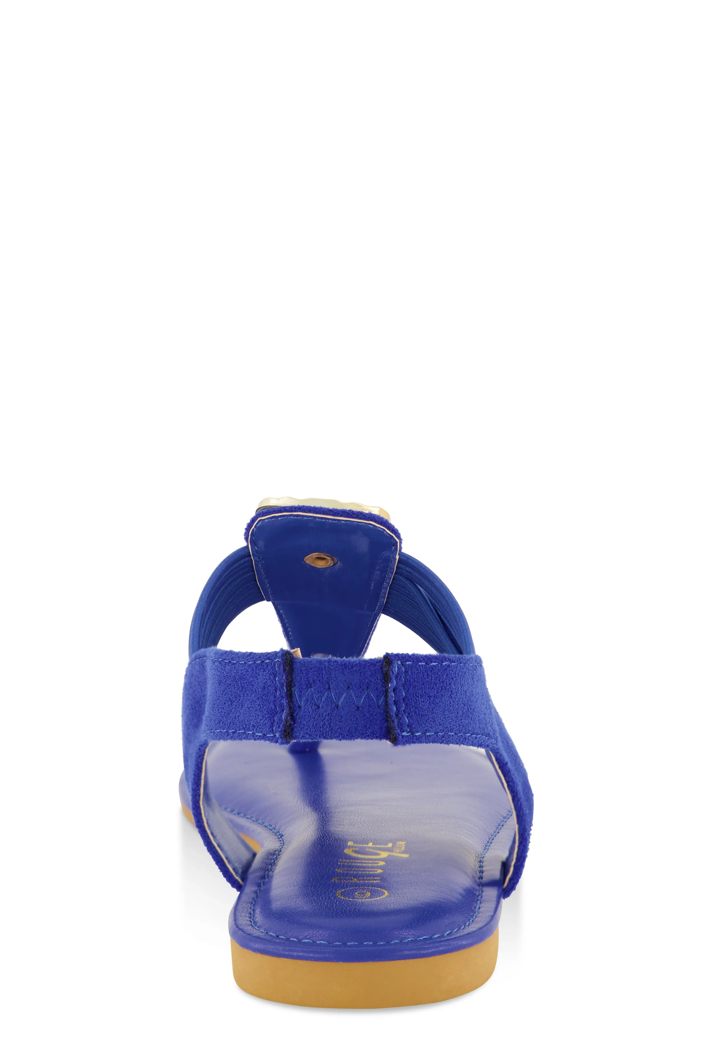 Metallic Pendant Corded Thong Sandals