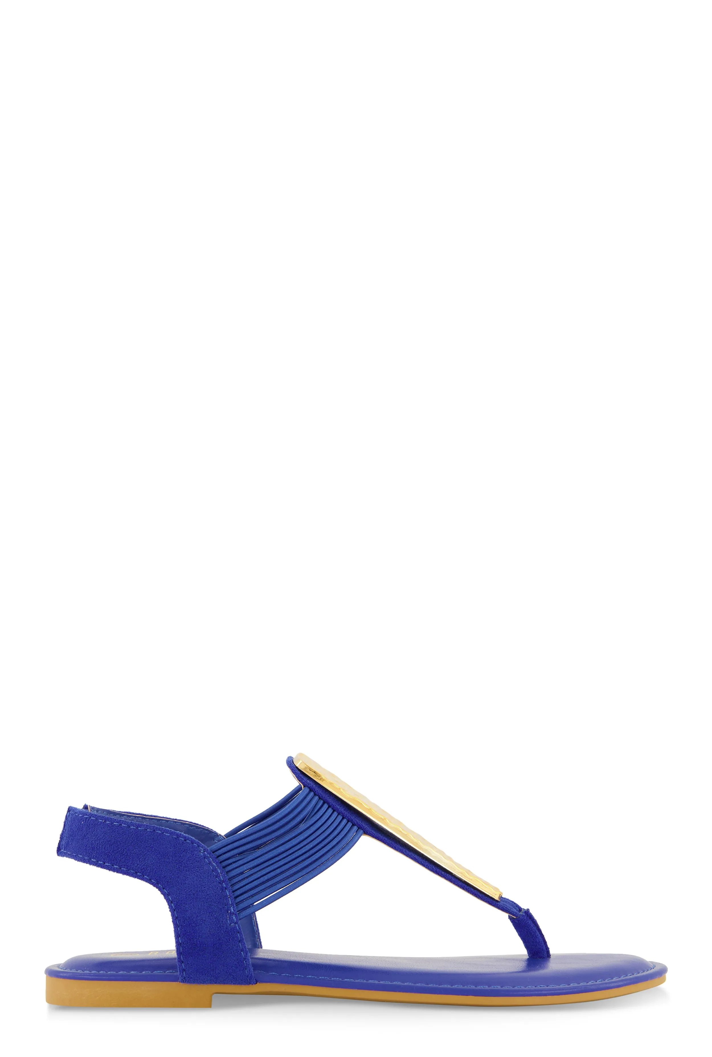 Metallic Pendant Corded Thong Sandals