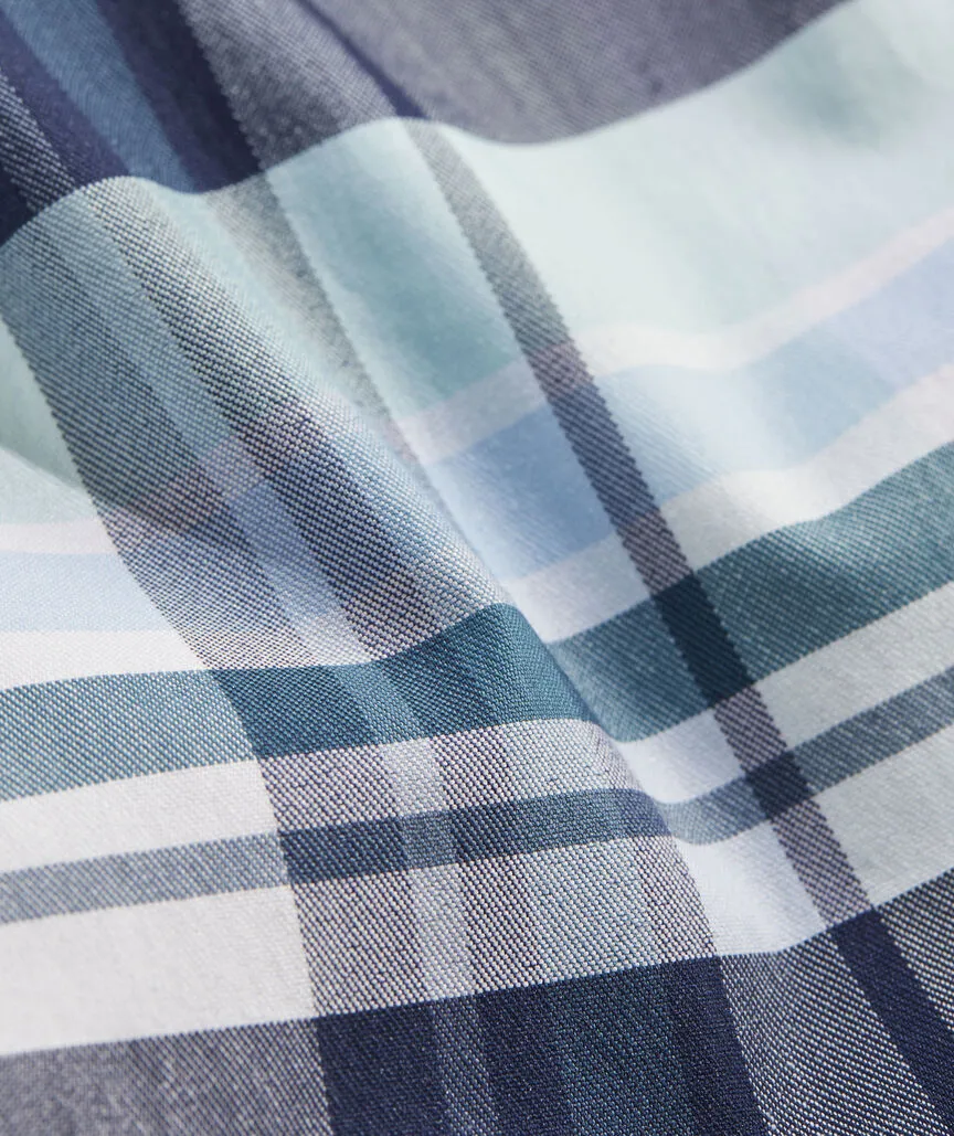 On-The-Go brrr° Plaid Shirt in Blch Aqua Plaid by Vineyard Vines