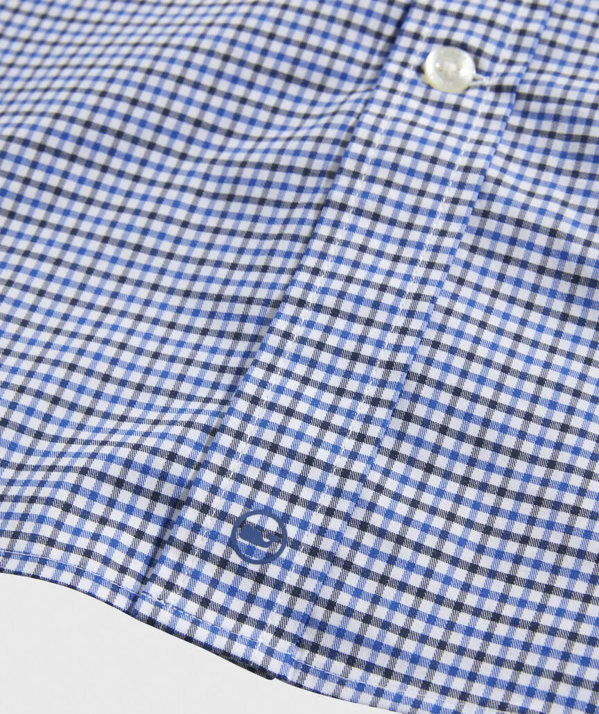 On-The-Go brrrº Tattersall Shirt in Maritime-Blue by Vineyard Vines