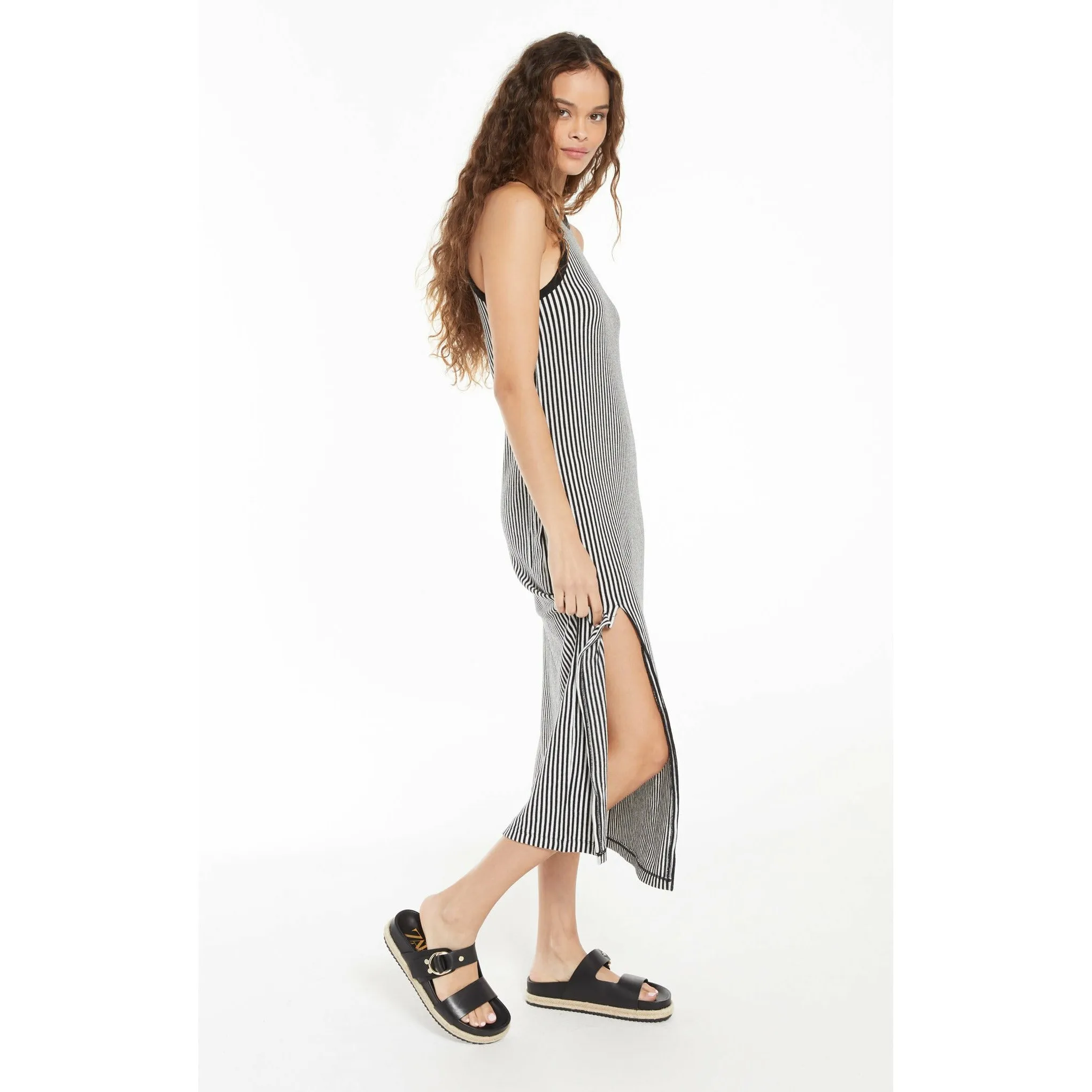 Palisades Stripe Rib Midi Dress