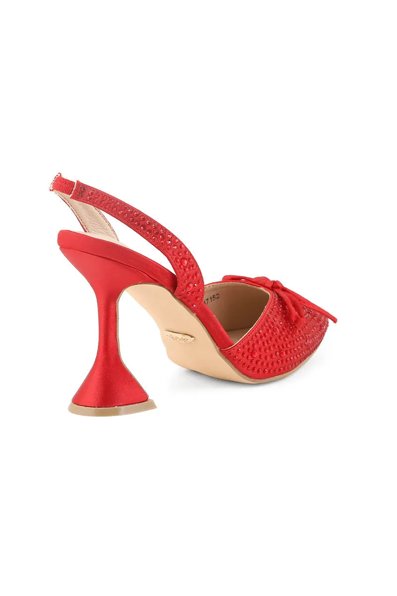 Party Wear Sling Back I47152-Red