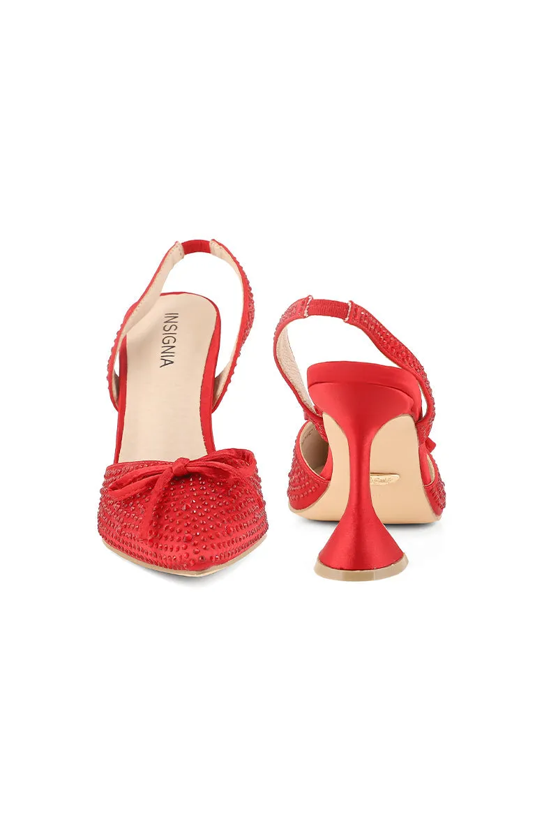 Party Wear Sling Back I47152-Red