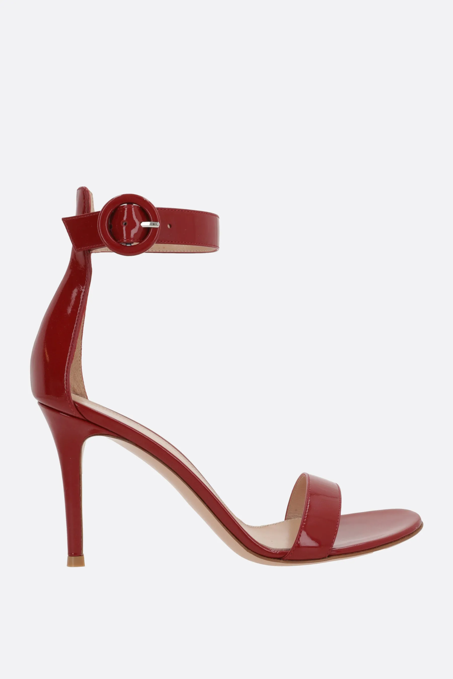 Patent Leather Ankle-Strap Sandals