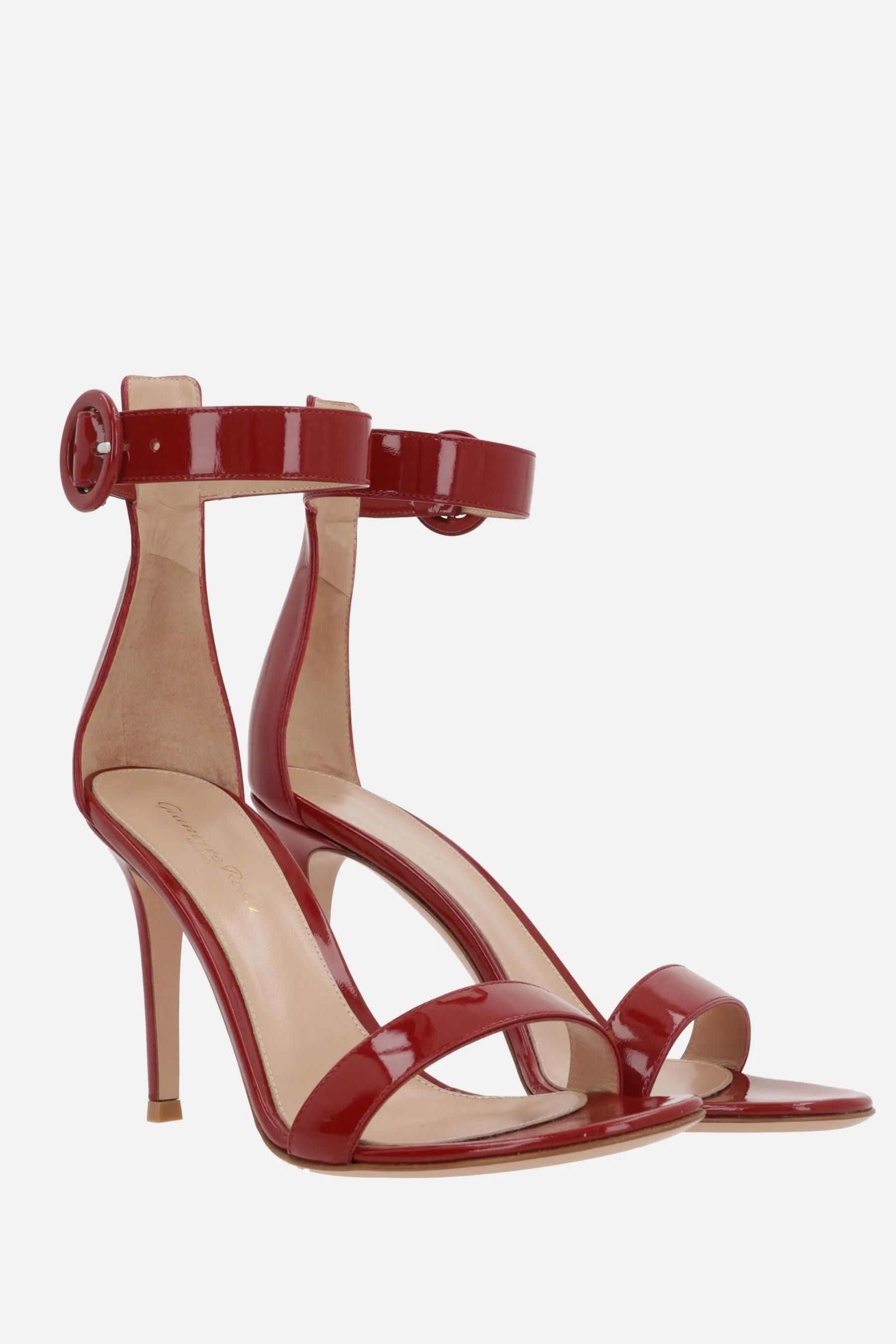 Patent Leather Ankle-Strap Sandals