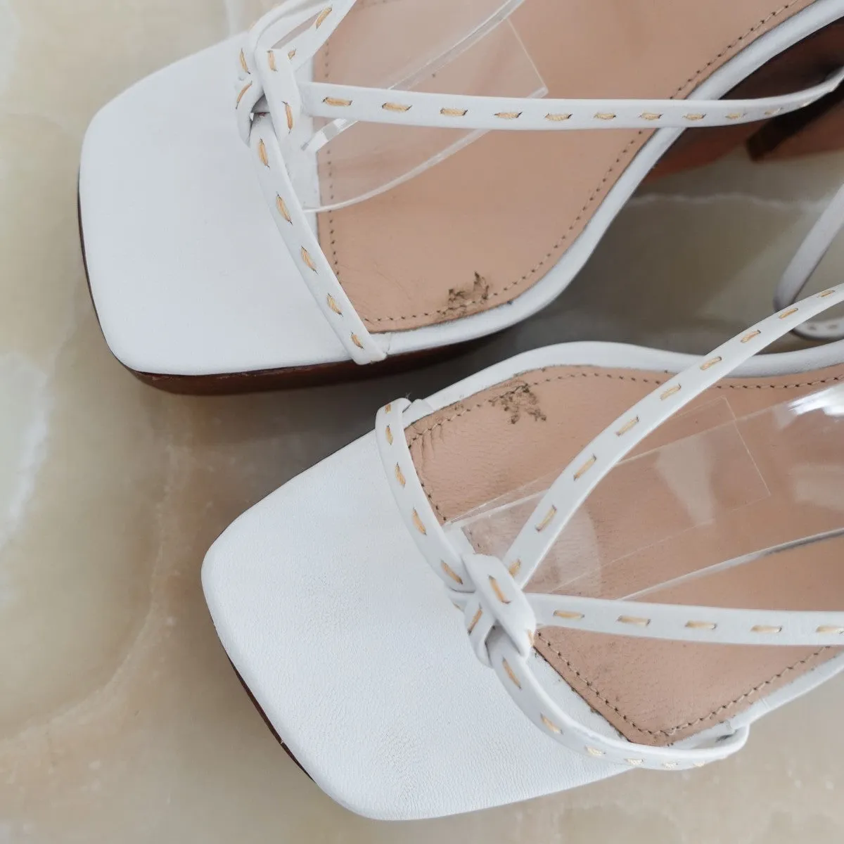 Pilotis leather wedge sandals RRP £330