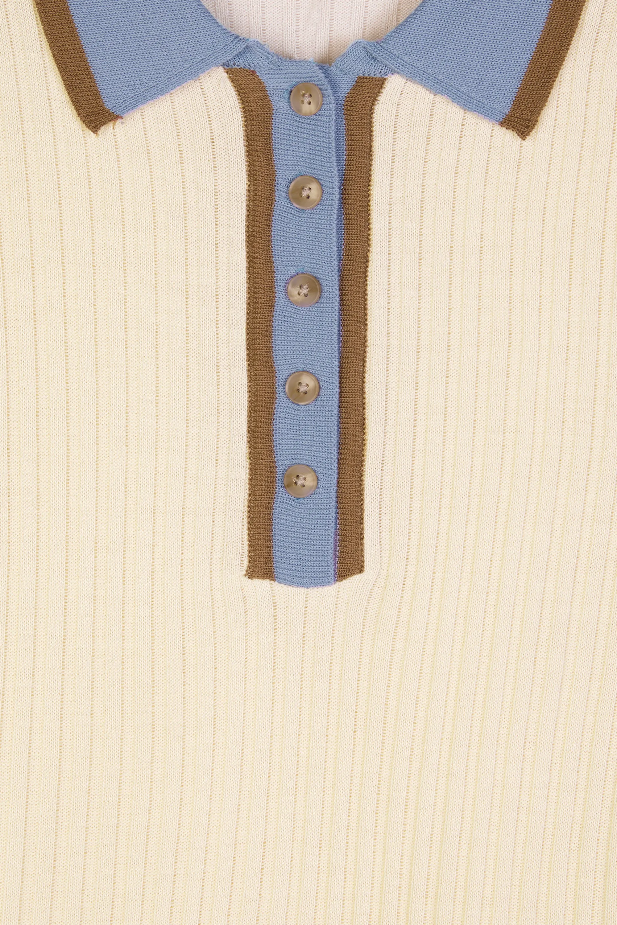 RIBBED COLLARED TOP