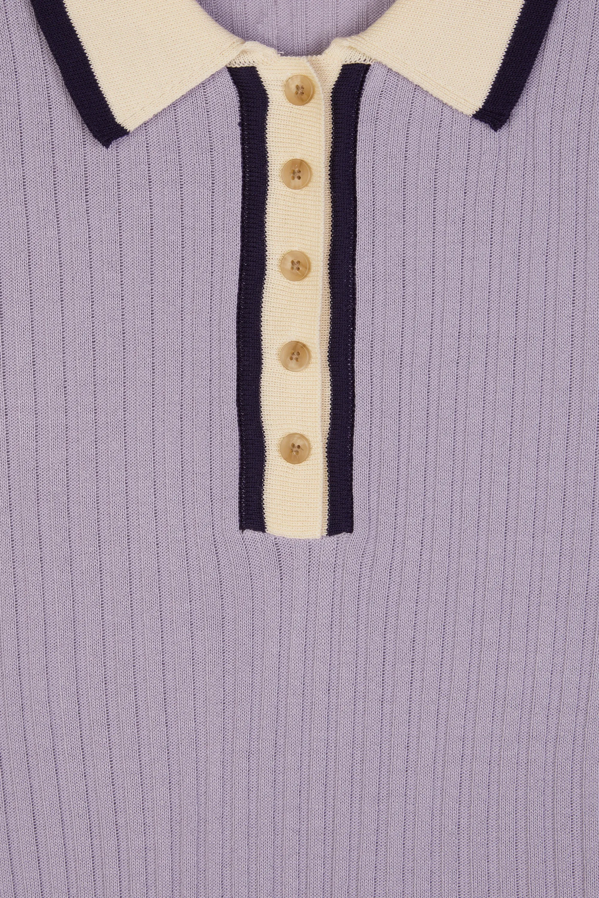 RIBBED COLLARED TOP