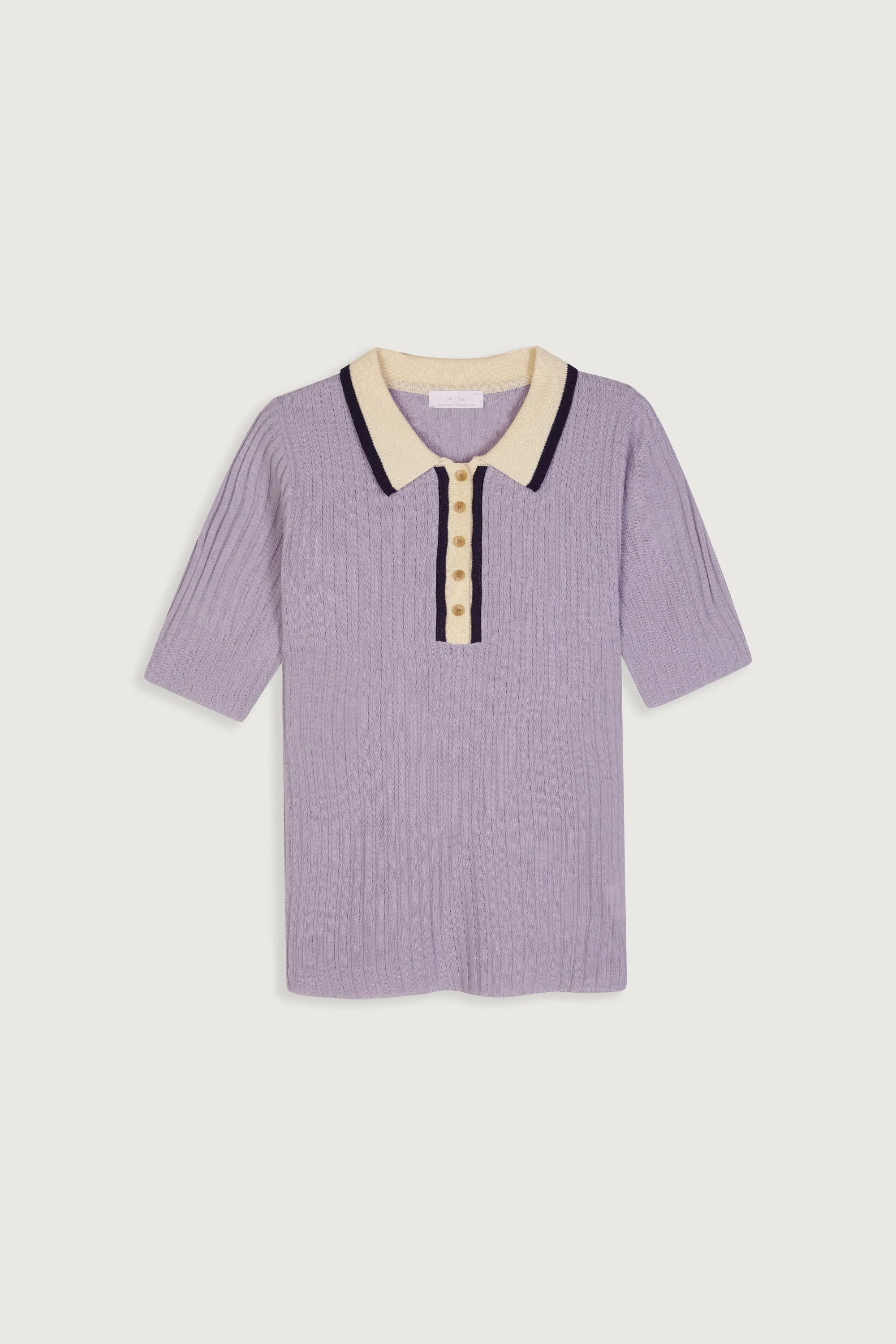 RIBBED COLLARED TOP
