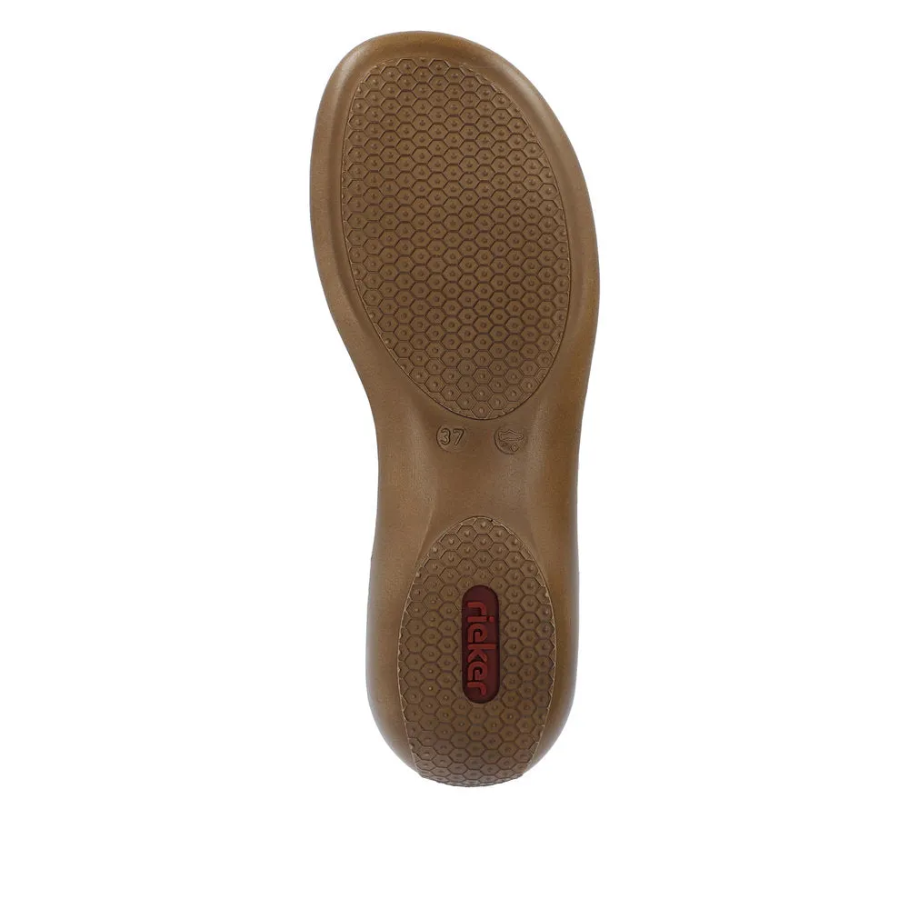 Rieker 65918-81 Ladies White Multi Leather Slip On Sandals