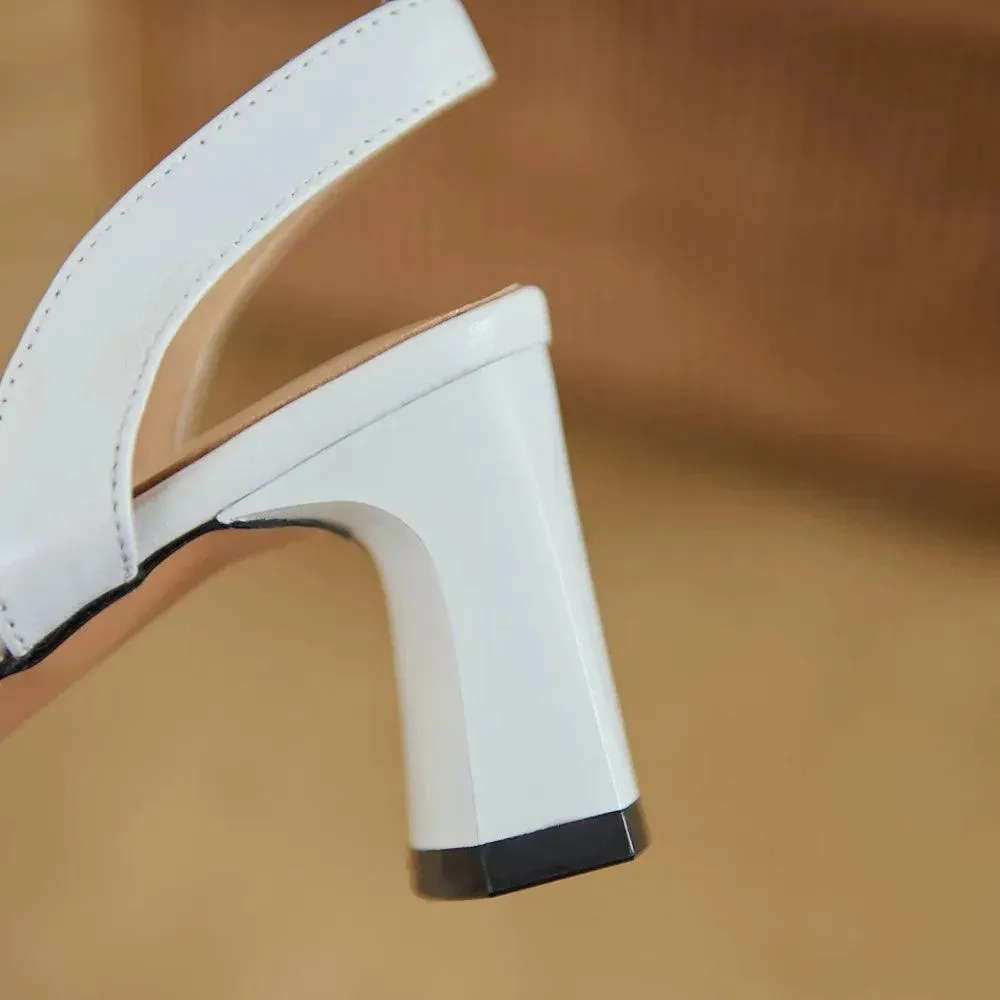 Sandals Luxury Women Sandals Leather Heels