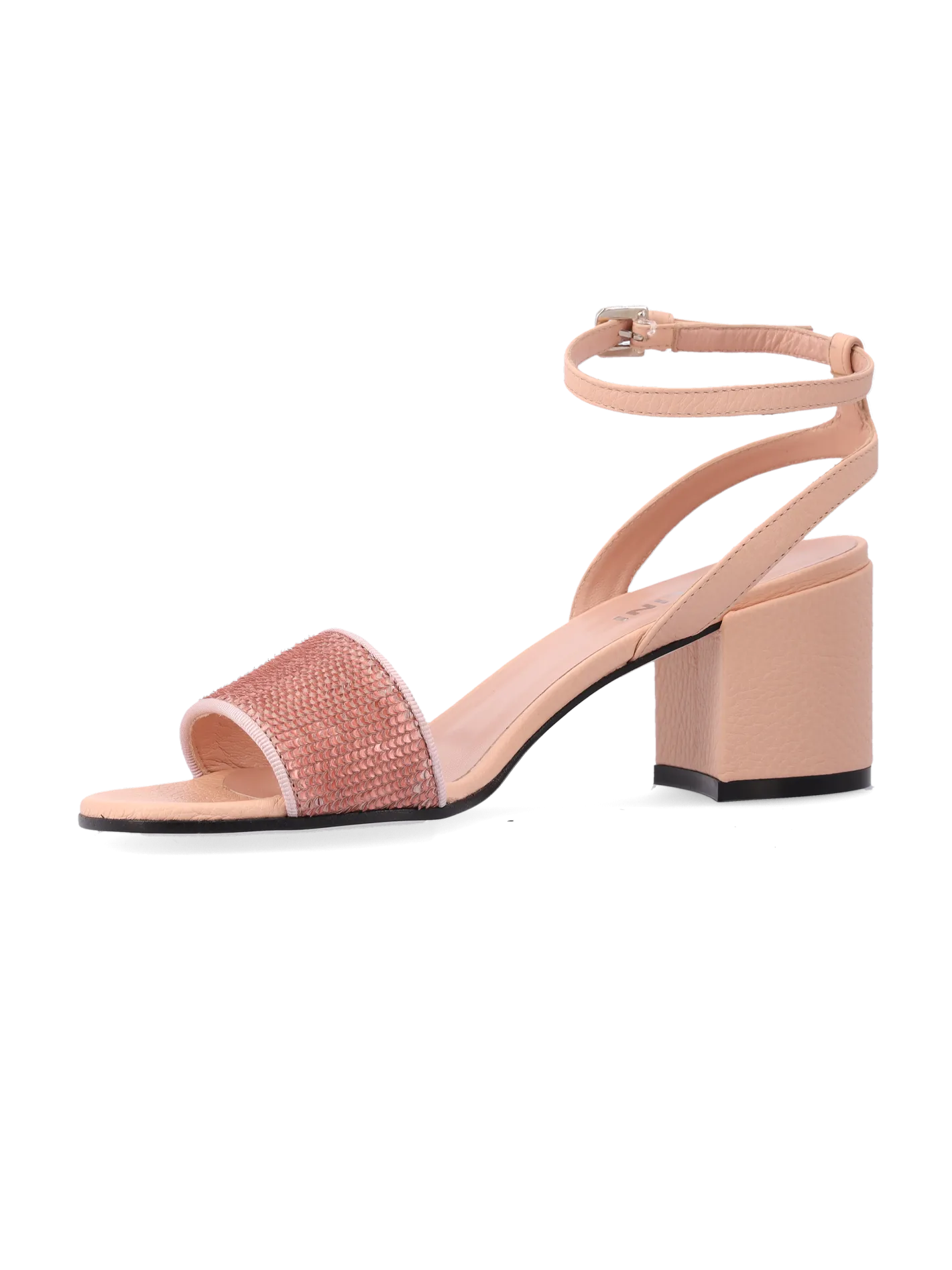 sequin-detail block-heel sandals