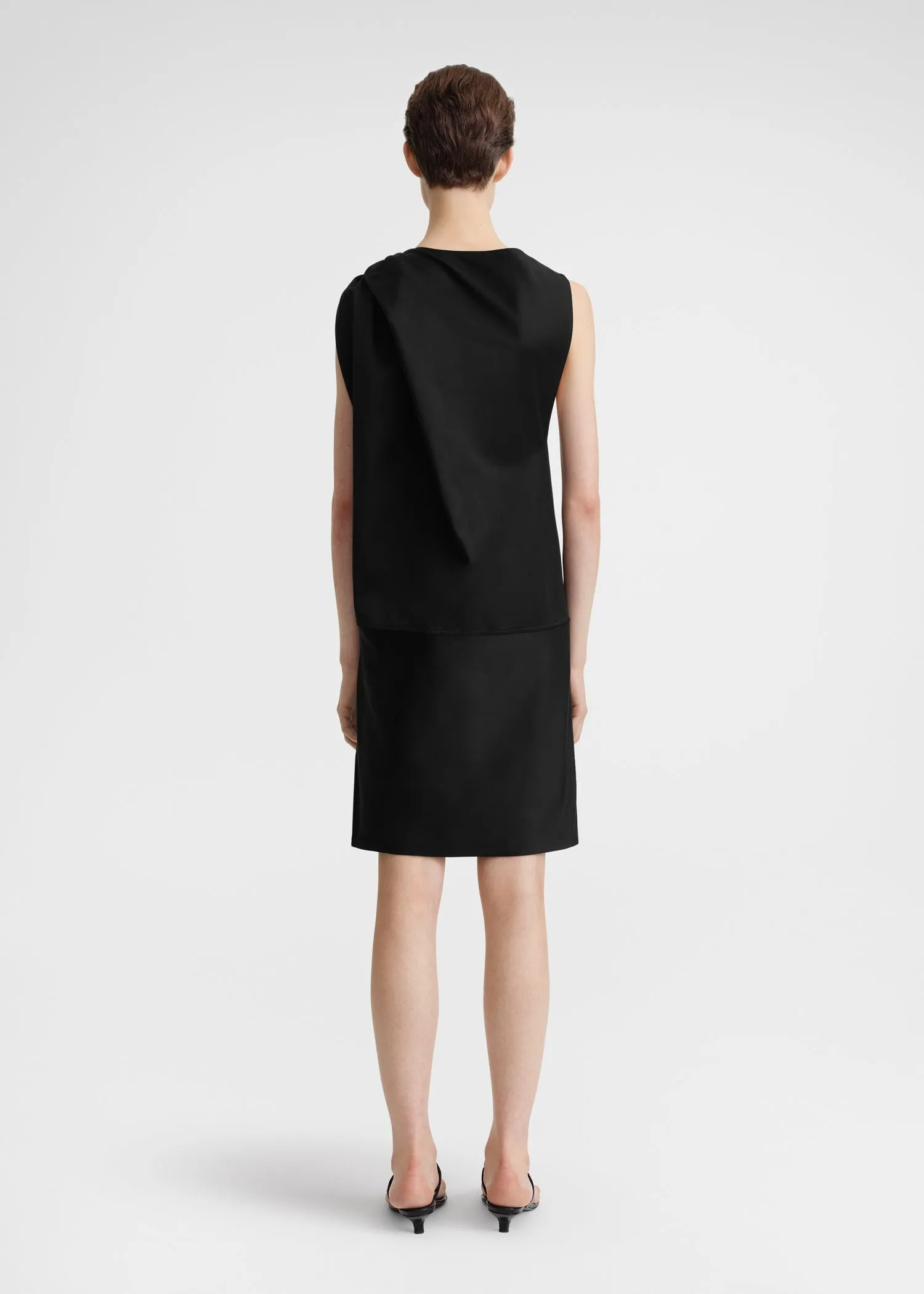 Shoulder-twist dress black