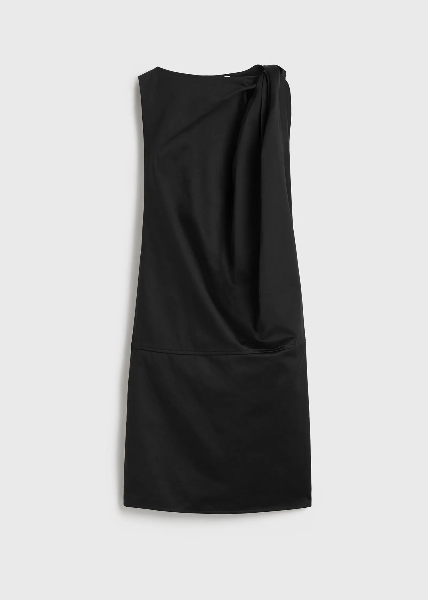 Shoulder-twist dress black