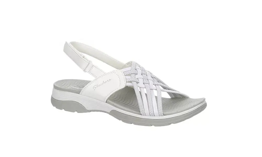 Skechers Womens Arch Fit Reggae Sport Hometown White Grey