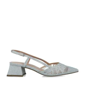 Stylish Silver Low Block Heel Sandals for Occasions