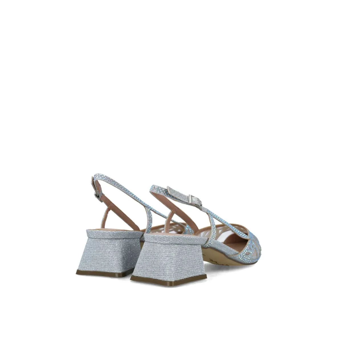 Stylish Silver Low Block Heel Sandals for Occasions
