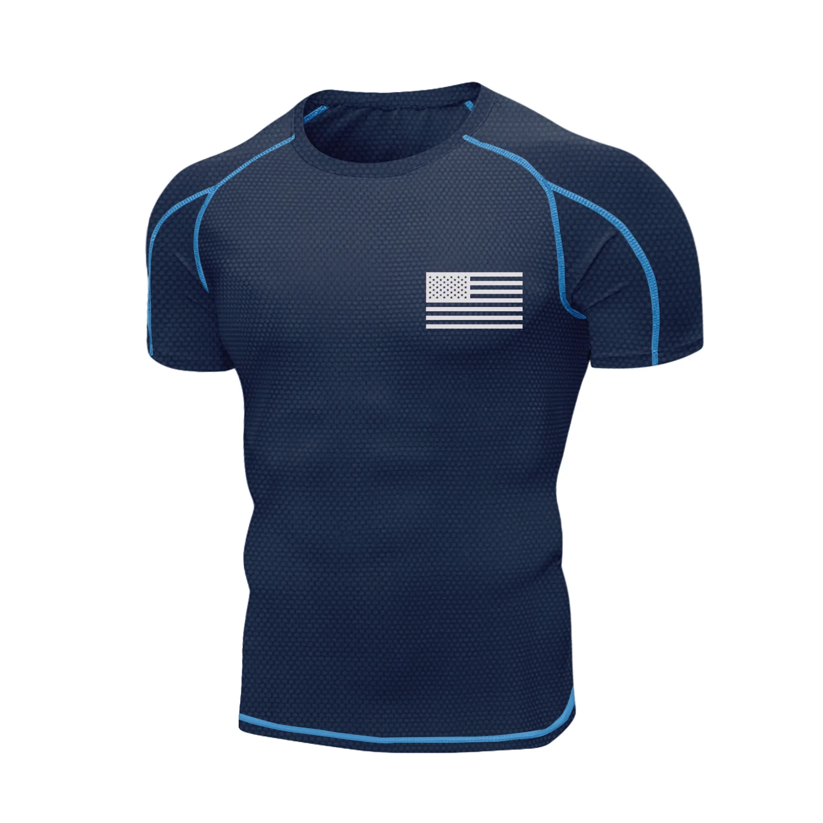 USA FLAG QUICK DRY HONEYCOMB RAGLAN GRAPHIC TEE