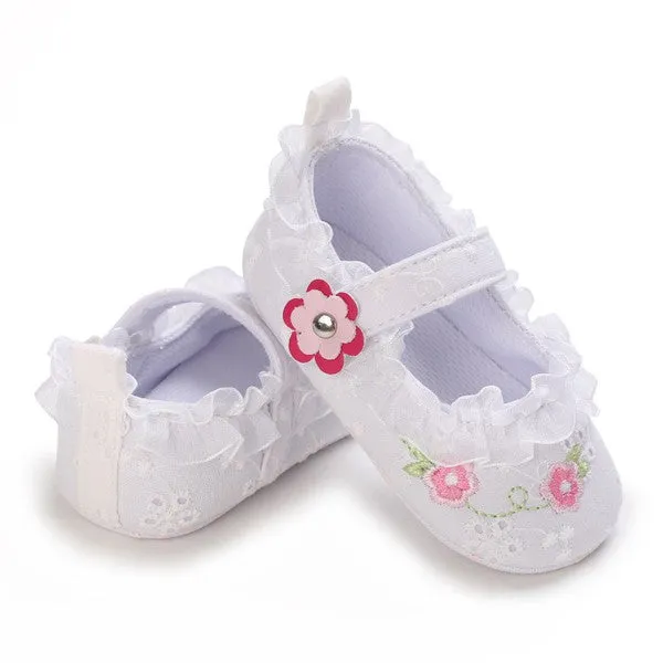 White Girl's Lace Flats