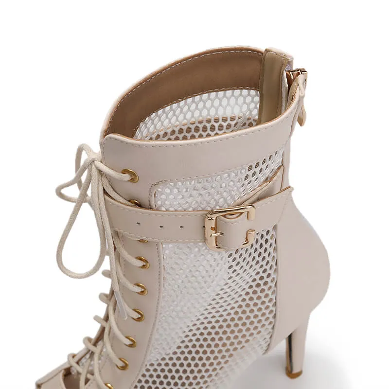Women's Stiletto Sandals Open Toe Lace-Up Booties