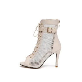Women's Stiletto Sandals Open Toe Lace-Up Booties